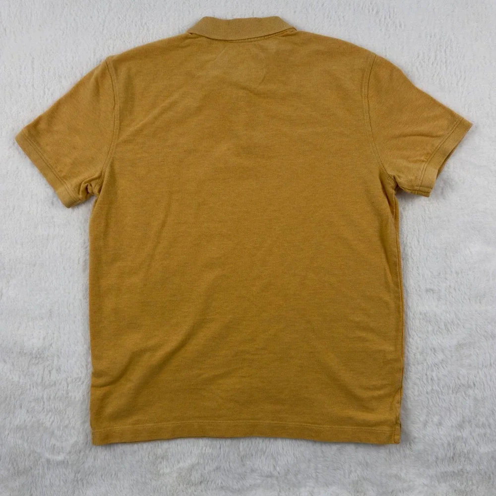 Banana Republic Mens Pique Cotton Polo Shirt Mustard Yellow Short Sleeve Size M